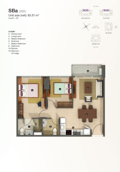 foto denah rumah tipe SBa perumahan The Kensington Royal Suites