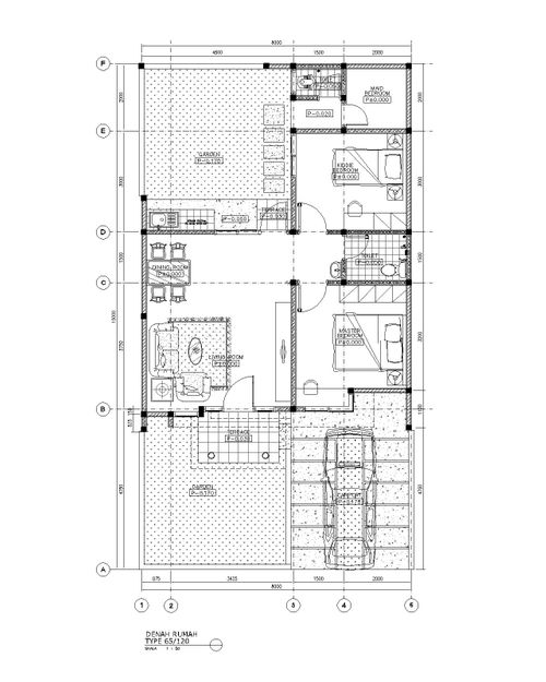 foto denah rumah tipe 65/120 perumahan Harvest City