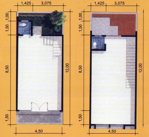 foto denah rumah tipe Ruko 108/54 perumahan Taman Puri Indah