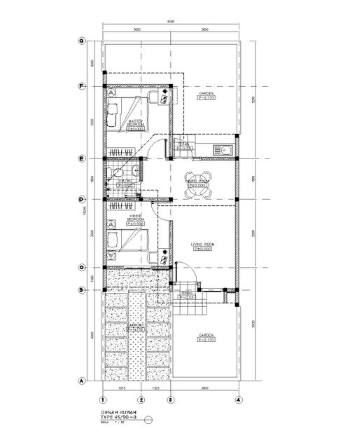 foto denah rumah tipe 45/183 perumahan Harvest City