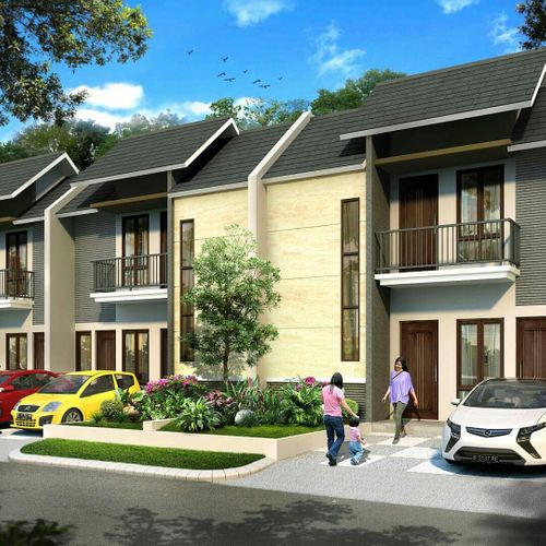 foto tampak rumah tipe 69/120 perumahan Harvest City
