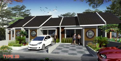 foto tampak rumah tipe 29/119 perumahan Harvest City