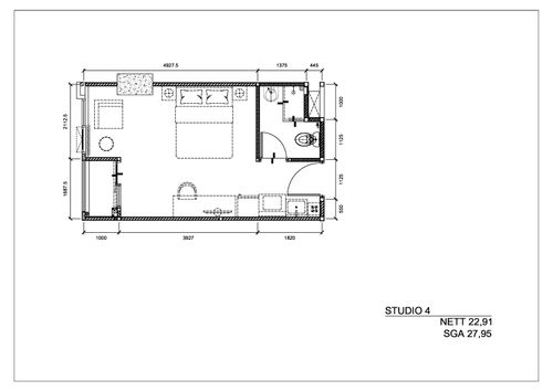 foto denah rumah tipe STUDIO - 4 perumahan GATEWAY PARK LRT CITY JATIBENING