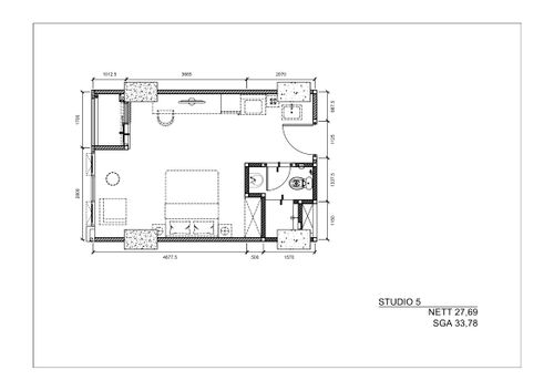 foto denah rumah tipe STUDIO - 5 perumahan GATEWAY PARK LRT CITY JATIBENING
