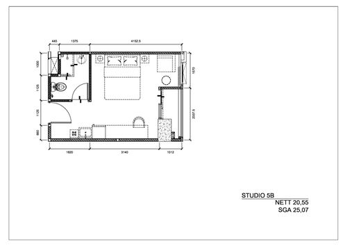 foto denah rumah tipe STUDIO - 5B perumahan GATEWAY PARK LRT CITY JATIBENING