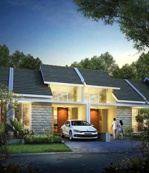 foto tampak rumah tipe Aruba 45/90 perumahan CitraLand Palu
