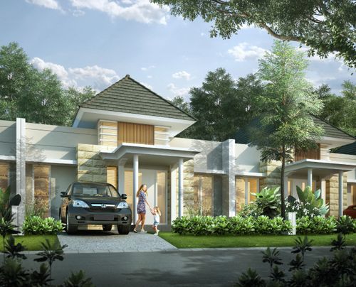 foto tampak rumah tipe Caviana 89/135 perumahan CitraLand Palu