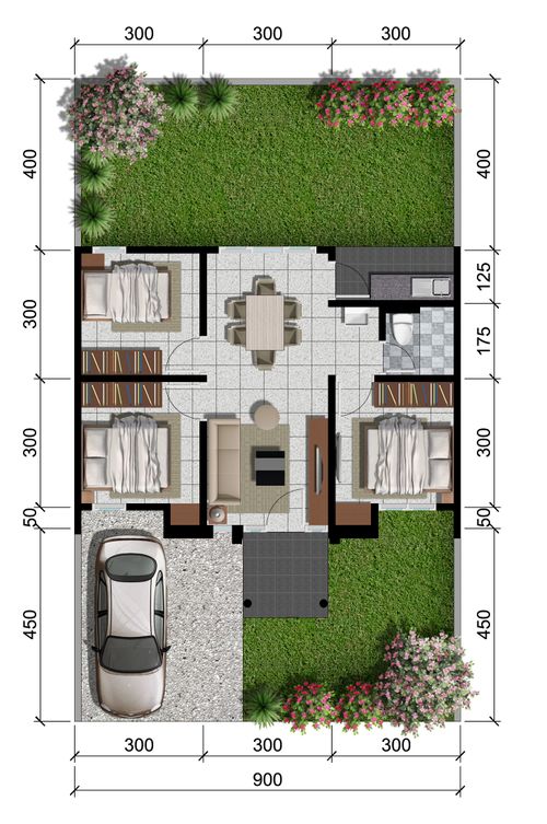 foto denah rumah tipe Caviana 89/135 perumahan CitraLand Palu