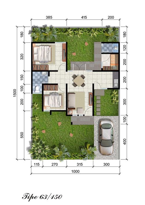 foto denah rumah tipe Orchid perumahan CitraGarden Pekanbaru