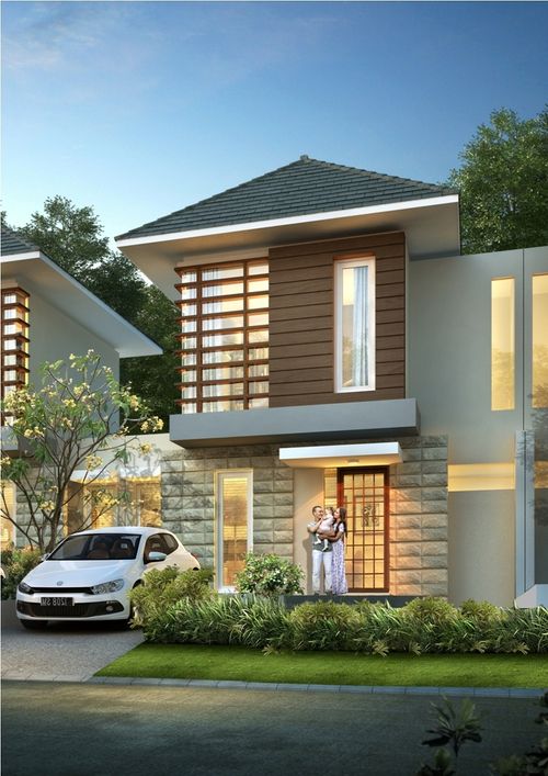foto tampak rumah tipe Corsica 69/160 perumahan CitraLand Palu