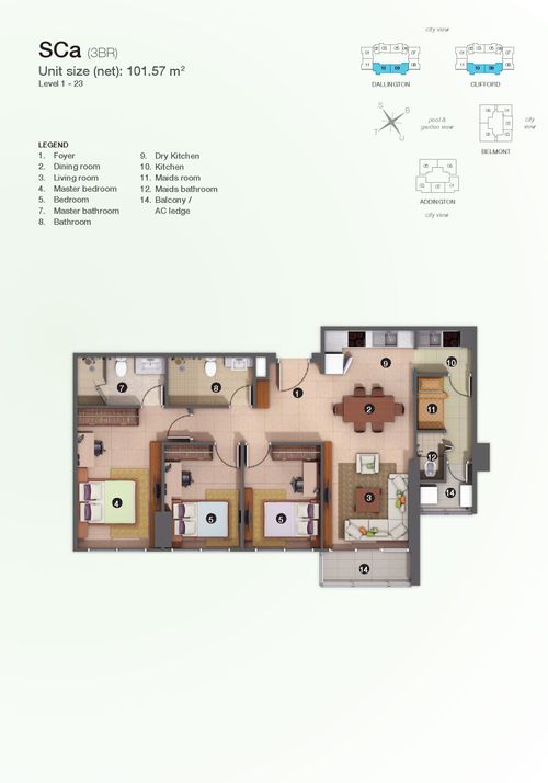 foto denah rumah tipe SCa perumahan The Kensington Royal Suites
