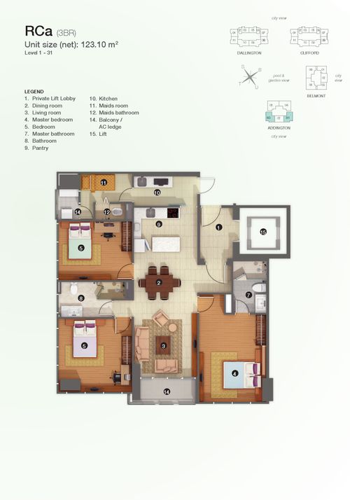 foto denah rumah tipe RCa perumahan The Kensington Royal Suites