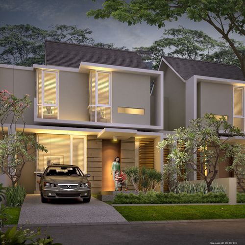 foto tampak rumah tipe 87/132 perumahan Harvest City ( Edelweiss )