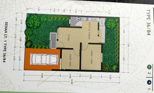 foto denah rumah tipe CLUSTER EMERALD 36 perumahan WIDYA RESIDENCE