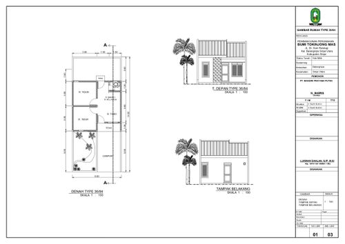 foto denah rumah tipe 36/84 (SUBSIDI) perumahan BUMI TOKINJONG MAS
