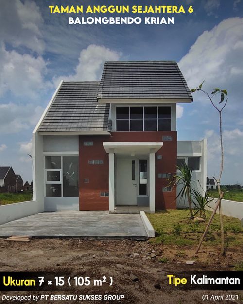 foto tampak rumah tipe KALIMANTAN (55X105) perumahan TAMAN ANGGUN SEJAHTERA 6