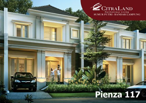 foto tampak rumah tipe PIENZA 117 perumahan CITRALAND BANDAR LAMPUNG