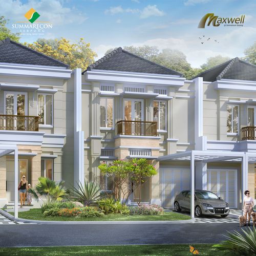 foto tampak rumah tipe W Basic perumahan Cluster Maxwell