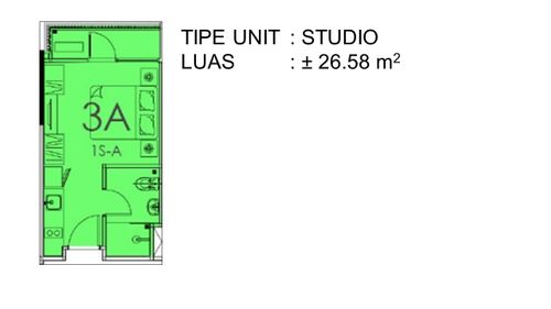 foto denah rumah tipe STUDIO perumahan Apartemen Ciputra International