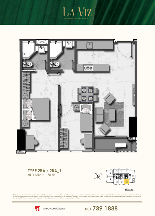 foto denah rumah tipe 2BA / 2BA_1 perumahan LA VIZ