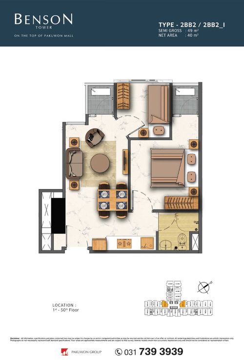 foto denah rumah tipe 2BB2 / 2BB2_1 perumahan BENSON
