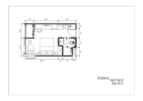 foto denah rumah tipe STUDIO - 8 perumahan GATEWAY PARK LRT CITY JATIBENING
