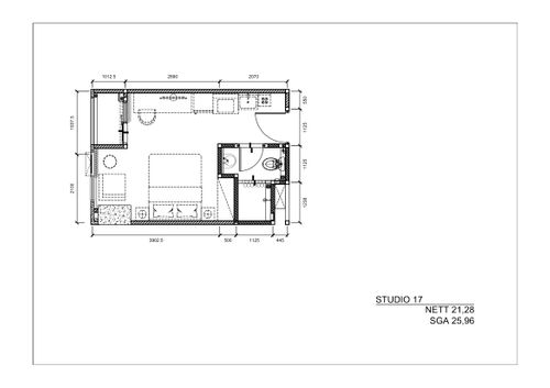 foto denah rumah tipe STUDIO - 17 perumahan GATEWAY PARK LRT CITY JATIBENING