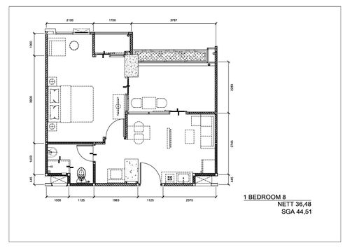 foto denah rumah tipe BEDROOM - 8 perumahan GATEWAY PARK LRT CITY JATIBENING
