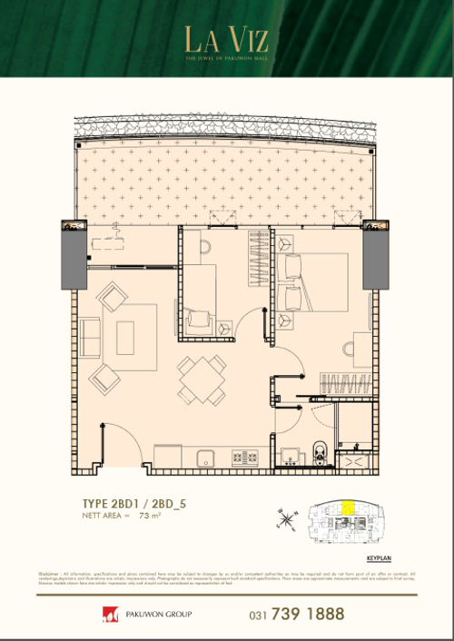 foto denah rumah tipe 2BD1 / 2BD_5 perumahan LA VIZ