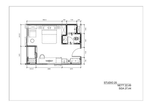 foto denah rumah tipe STUDIO - 20 perumahan GATEWAY PARK LRT CITY JATIBENING