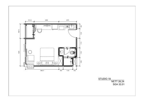 foto denah rumah tipe STUDIO - 18 perumahan GATEWAY PARK LRT CITY JATIBENING