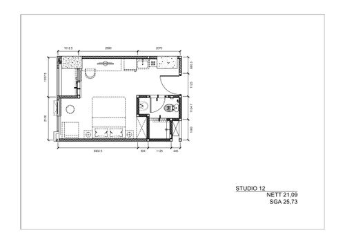foto denah rumah tipe STUDIO - 12 perumahan GATEWAY PARK LRT CITY JATIBENING