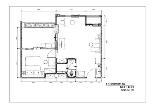 foto denah rumah tipe BEDROOM - 18 perumahan GATEWAY PARK LRT CITY JATIBENING