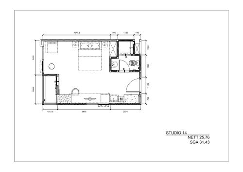 foto denah rumah tipe STUDIO - 14 perumahan GATEWAY PARK LRT CITY JATIBENING