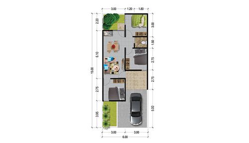 foto denah rumah tipe HANA perumahan Osaka Blossom