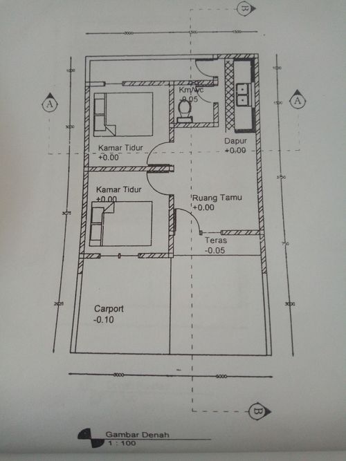 foto denah rumah tipe 36/72 perumahan Puri Al-Husna