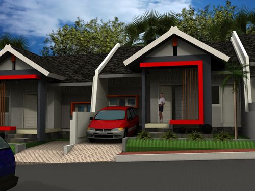 foto tampak rumah tipe 50/104 perumahan Istano Mande