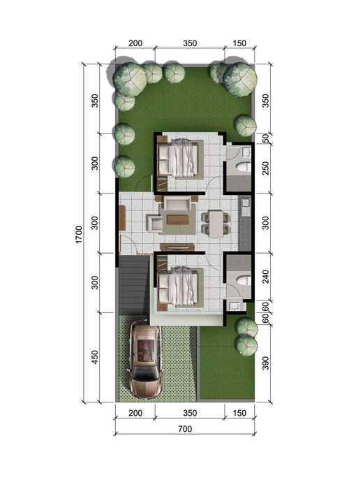 foto denah rumah tipe Bibury perumahan THE TAMAN DAYU