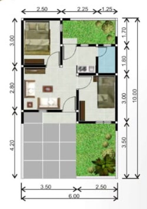 foto denah rumah tipe 30/60 perumahan Perumahan Bulurejo Asri