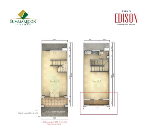 foto denah rumah tipe STD-2 Standar perumahan Ruko Edison