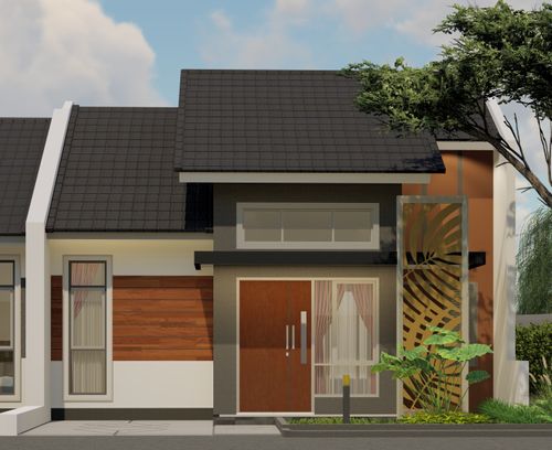 foto tampak rumah tipe MALVECIA perumahan CASA GREEN RESIDENCE