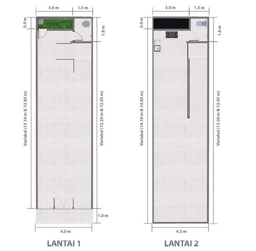 foto denah rumah tipe E 2 Lantai perumahan Berlian Commercial Estate