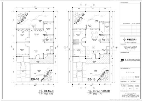 foto denah rumah tipe Tulip perumahan Mandiri Residence