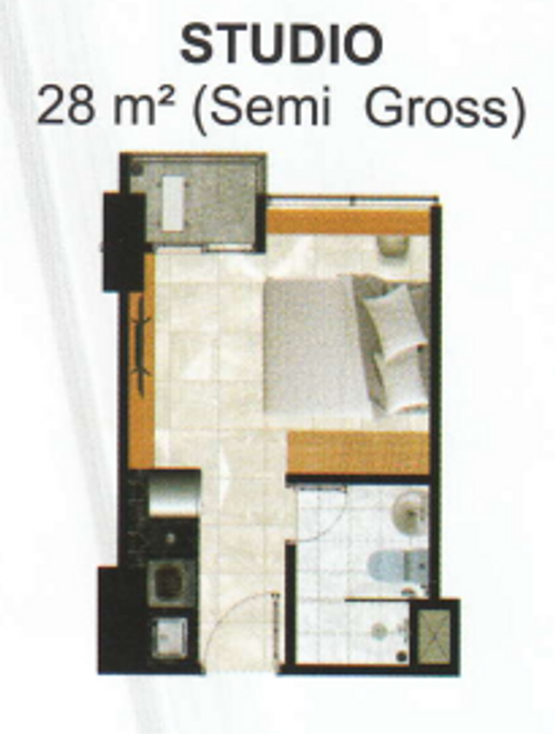 foto denah rumah tipe Studio perumahan Green Sedayu Apartement