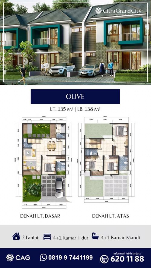 foto tampak rumah tipe OLIVE perumahan CITRAGRAND CITY PALEMBANG CLUSTER THE PAVILLION