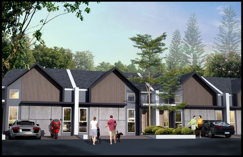 foto tampak rumah tipe DARMAWANGSA 42 perumahan GRAND RESIDENCE CITY