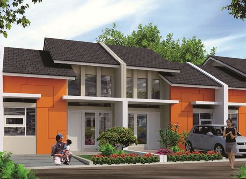 foto tampak rumah tipe Chrystal B perumahan PERMATA HILL RESIDENCE