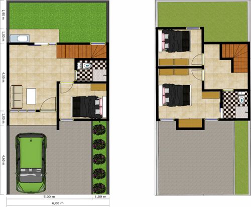 foto denah rumah tipe Chrystal A perumahan PERMATA HILL RESIDENCE