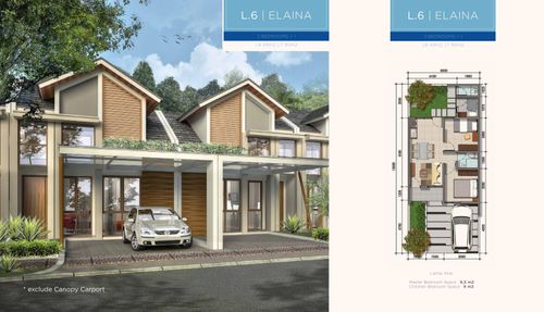 foto denah rumah tipe ELAINA perumahan CITRA ECOPOLIS RAYA - CLUSTER AURORA