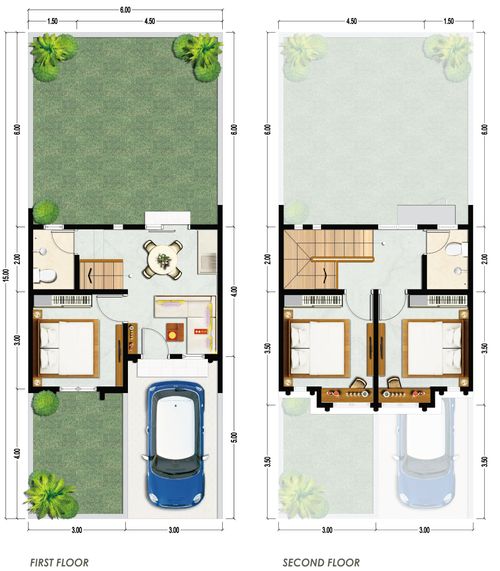 foto denah rumah tipe White Bonnet perumahan GREEN ORCHID RESIDENCE